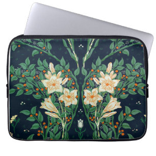 Walter Crane White Lily-Blue Back Laptop Sleeve