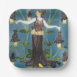 Walter Crane's Flora Art Nouveau Paper Plate