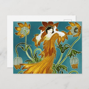 Walter Crane's Flora Art Nouveau Postcard