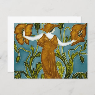 Walter Crane's Flora Art Nouveau Postcard