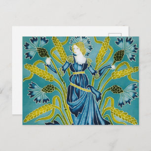 Walter Crane's Flora Art Nouveau Postcard