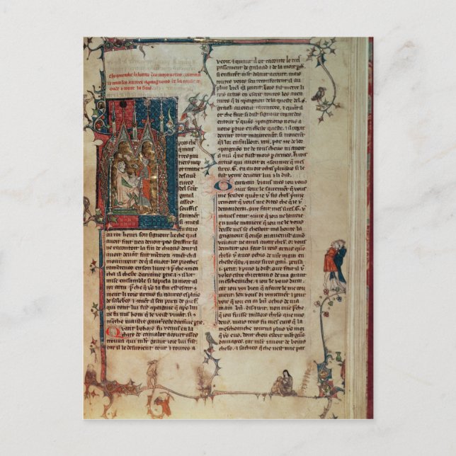 Walter Map taking down a story of the adventures Postcard (Front)