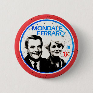 Walter Mondale Geraldine Ferrero vintage election 6 Cm Round Badge