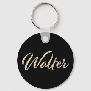 Walter Name whitegold Button Schlüsselanhänger Key Ring