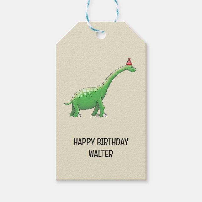 Walter the Dinosaur Gift Tags (Front)