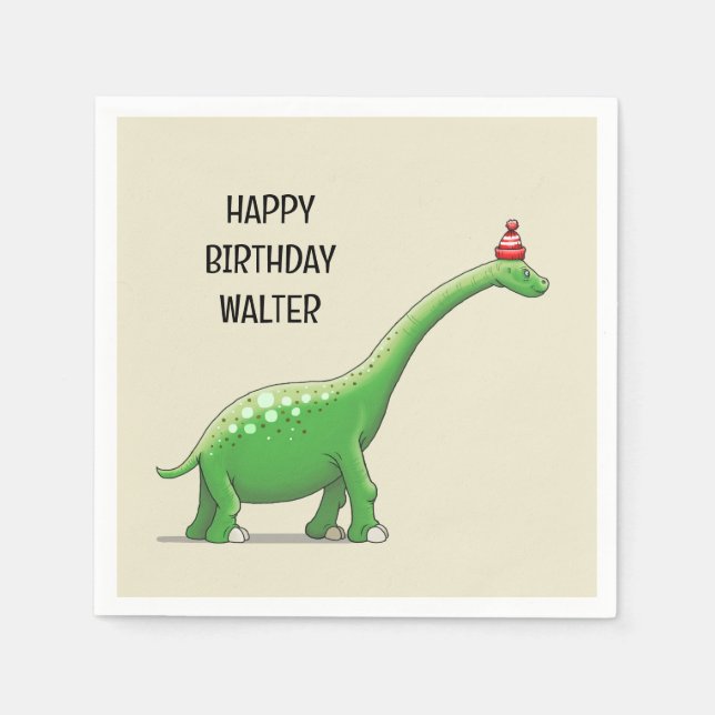 Walter the Dinosaur Napkin (Front)