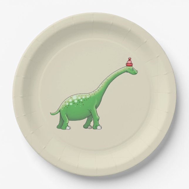 Walter the Dinosaur Paper Plate (Front)