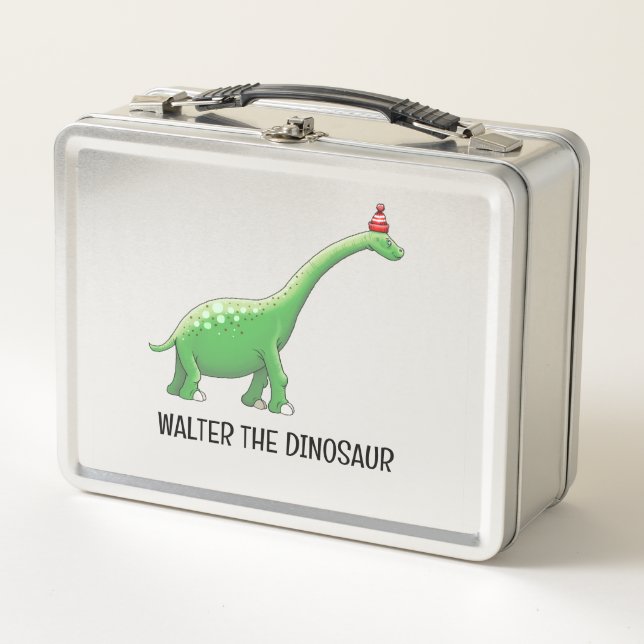 Walter the Long Neck Dinosaur Metal Lunch Box (Front)
