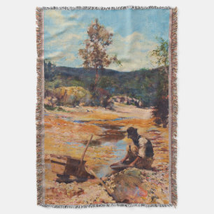Walter Withers Panning for Gold 1893 Australia Throw Blanket