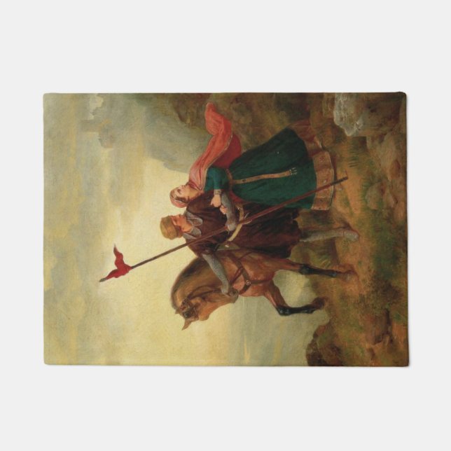 Walther and Hildegund Fleeing with their Horse Doormat (Front)