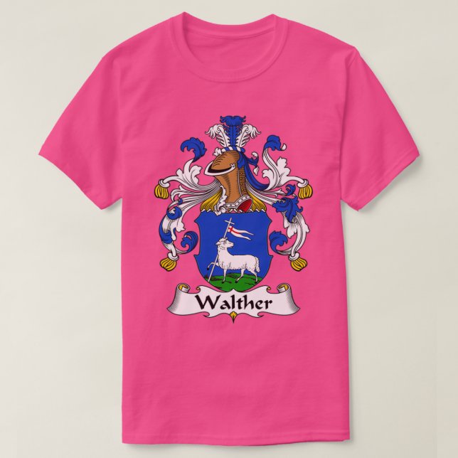 Walther Coat of Arms Family Crest  T-Shirt (Design Front)