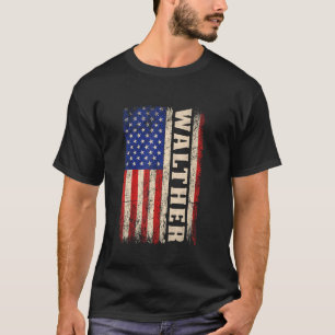 WALTHER Last Name Shirt WALTHER Name American Flag