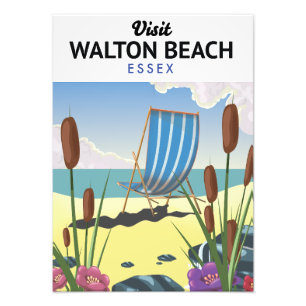 Walton Beach, Essex Seaside travel poster