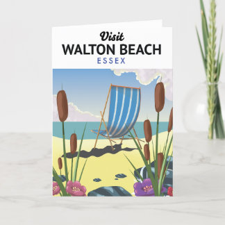 Walton Beach, Essex Seaside travel poster Holiday Card