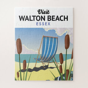 Walton Beach, Essex Seaside travel poster Jigsaw Puzzle