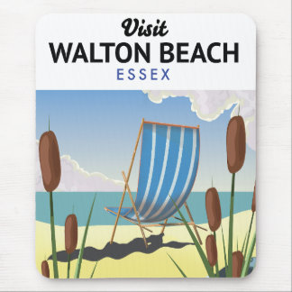Walton Beach, Essex Seaside travel poster Mouse Mat