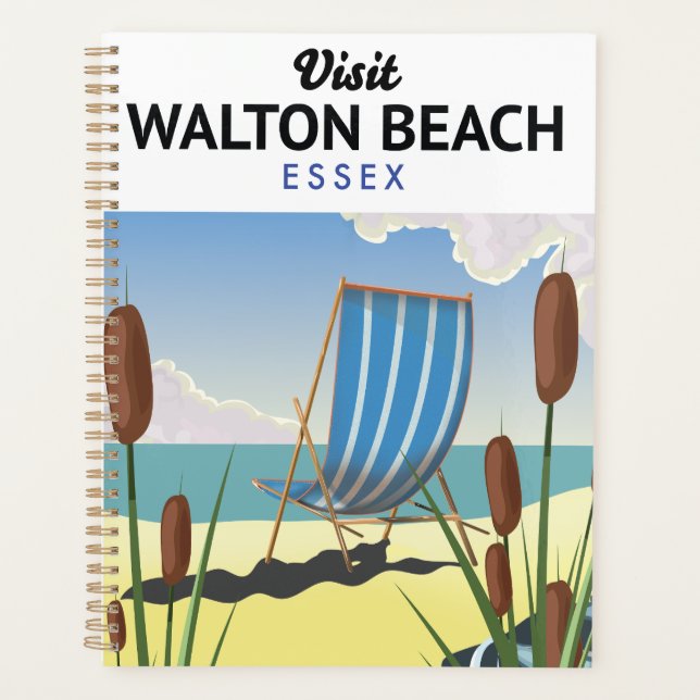 Walton Beach, Essex Seaside travel poster Planner (Front)