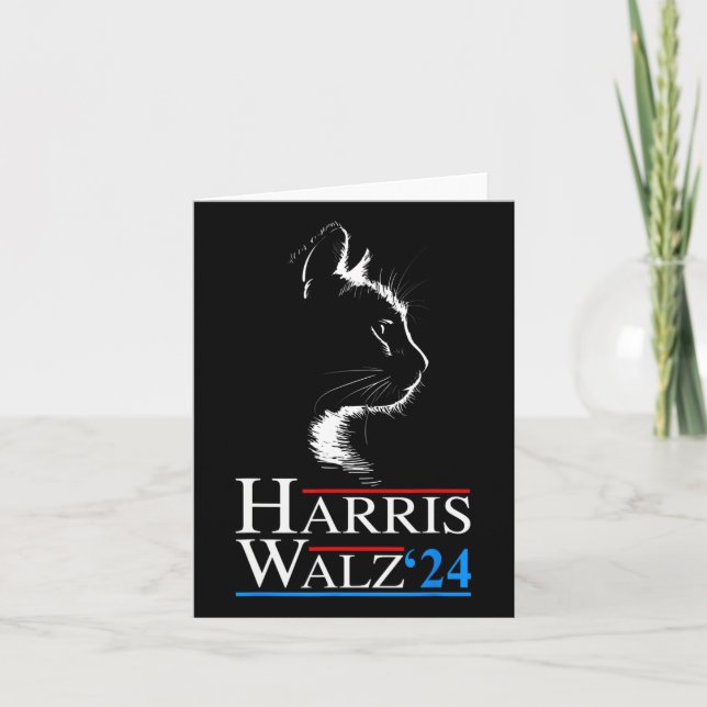 Waltz 2024 Cat Election Kamala Harris Tim Walz 202 Card (Front)