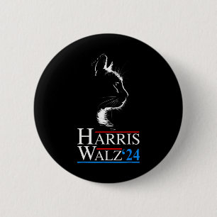 Waltz 2024 Election Funny Cat Kamala Harris Tim WA 6 Cm Round Badge