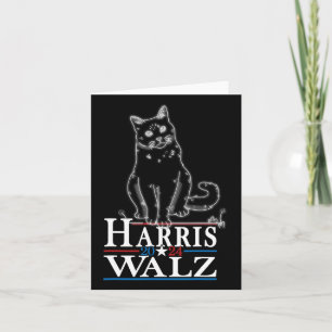 Waltz 2024 Election Funny Cat Kamala Harris Tim WA Card