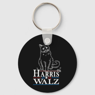 Waltz 2024 Election Funny Cat Kamala Harris Tim WA Key Ring