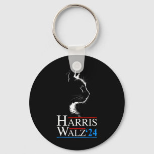Waltz 2024 Election Funny Cat Kamala Harris Tim WA Key Ring