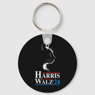 Waltz 2024 Election Funny Cat Kamala Harris Tim Wa Key Ring