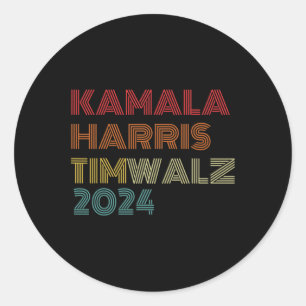 Waltz 2024 Election Kamala Harris Tim Waltz 2024 1 Classic Round Sticker