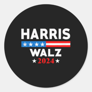 Waltz 2024 Election Kamala Harris Tim Waltz 2024 3 Classic Round Sticker