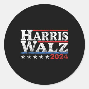 Waltz 2024 Election Kamala Harris Tim Waltz 2024 3 Classic Round Sticker