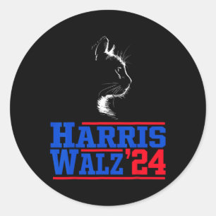 Waltz 2024 Election Kamala Harris Tim Waltz 2024 4 Classic Round Sticker