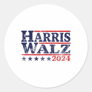Waltz 2024 Election Kamala Harris Tim Waltz 2024 6 Classic Round Sticker