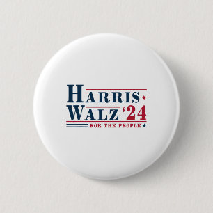 Waltz 2024 For The People Kamala Harris Tim Waltz 6 Cm Round Badge