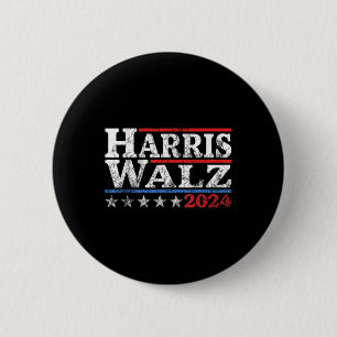 Waltz-2024 Retro Stripe Kamala Harris Tim Waltz-24 6 Cm Round Badge