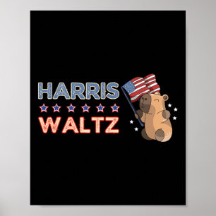 Waltz 2024 Shirt Capybara Flag Patriot Capy Rodent Poster