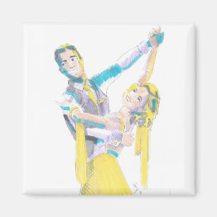 Waltz Ballroom Dancers Drawing Magnet