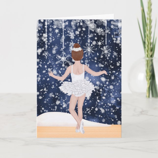 Waltz of Snowflakes Nutcracker Ballet Birthday Holiday Card (Front)