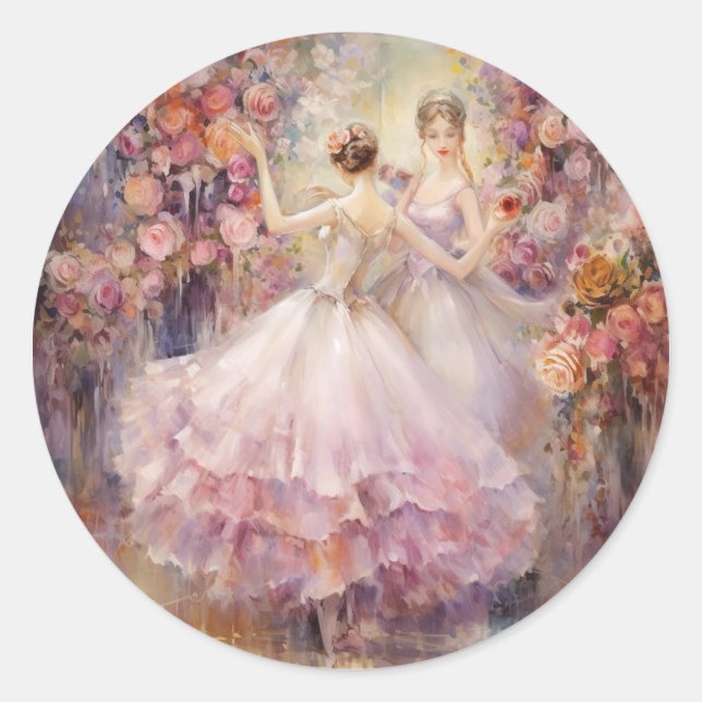 Waltz of the Flowers Nutcracker Ballet Classic Round Sticker (Front)