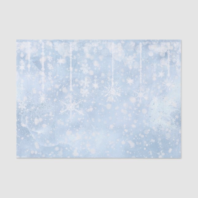 Waltz of the Snowflakes Light Blue Snow Tissue Paper (Front)