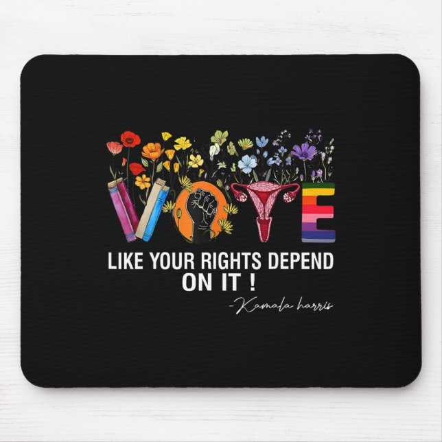 Waltz Vote Like Your Rights Depend On It Feminist  Mouse Mat (Front)