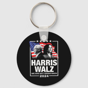 Waltz We Are Not Going Back Kamala Harris 2024 1 Key Ring