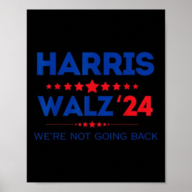Waltz We Are Not Going Back Kamala Harris 2024  Poster (Front)