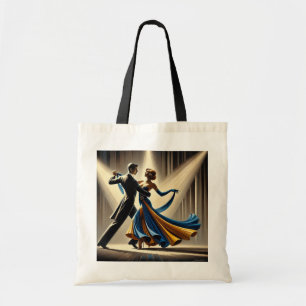 Waltzing Couple Dancing Vintage Tote Bag