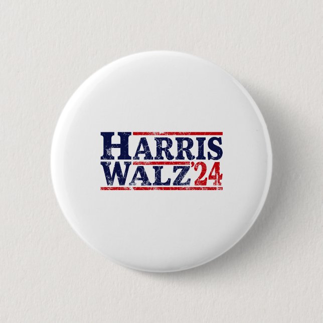 Walz 2024 Election Kamala Harris Tim Waltz 2024 16 6 Cm Round Badge (Front)