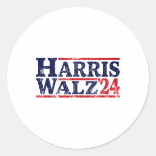 Walz 2024 Election Kamala Harris Tim Waltz 2024 16 Classic Round Sticker