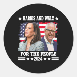 Walz 2024 Election Kamala Harris Tim Waltz  Classic Round Sticker
