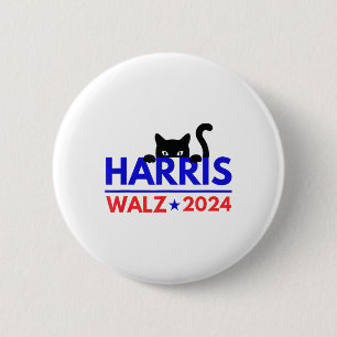 Walz 2024 Funny Cat Election Kamala Harris Tim Wal 6 Cm Round Badge