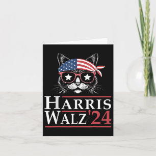 Walz 2024 Funny Cat Election Kamala Harris Tim Wal Card