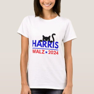 Walz 2024 Funny Cat Election Kamala Harris Tim Wal T-Shirt