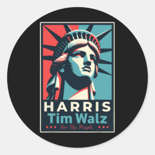 Walz 2024 Kamala Harris 2024 Tim Walz 2024 Usa Classic Round Sticker